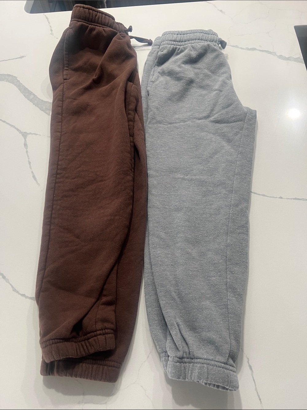 Kids Cozy Jogger Pants - Brown and Gray​ - Picture 2 of 3
